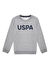 U.S. Polo Assn. Gri Melanj Erkek Çocuk Baskılı Sweatshirt JEREMYKIDSSK024 