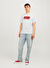 Jack & Jones Beyaz Erkek Regular Fit T-Shirt 12256774_JJTILEY TEE SS CREW NECK L 