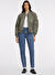 Guess Jeans Bomber Desenli Haki Kadın Ceket GJ BOMBER JKT - RECY NYLON SATIN 16