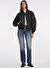 Guess Jeans Bomber Yaka Siyah Kadın Ceket GJ BOMBER JKT - RECY NYLON SATIN 16