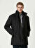Network Siyah Erkek Dik Slim Fit Düz Kaban 1091815 