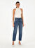 Mom Fit Taşlı İndigo Kadın Denim Pantolon FELIS