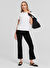 KARL LAGERFELD Beyaz Kadın Standart Baskılı T-Shirt 245W1714 