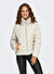 Only Krem Kadın Dik Normal Kapitone Mont ONLHELEN SHORT PUFFER JACKET OTW 
