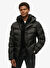 Superdry Siyah Erkek Dik Normal Mont M5011902A02A_HOODED CITY GRAPHIC PU 