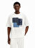 Desigual Beyaz Erkek Normal T-Shirt Desigual 24WMTK10 Beyaz T-Shirt 
