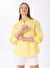 Fabrika Sarı Kadın Oversize %100 Keten Gömlek F5SL-GML0030