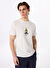 Discovery Expedition D5SM-TST3736 Kırık Beyaz Bisiklet Yaka Relaxed Fit Baskılı Erkek T-Shirt