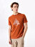 Discovery Expedition D5SM-TST3834 Turuncu Bisiklet Yaka Relaxed Fit Baskılı Erkek T-Shirt