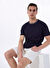 Fabrika Lacivert Erkek Basic Jakarlı T-Shirt F5SM-TST 2117