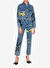Moschino Jeans Mavi Kadın Gömlek Standart Baskılı Denim Ceket A0501-2282 