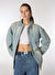 Moschino Jeans Açık Mavi Kadın Gömlek Standart Baskılı Denim Ceket A0508-1303 