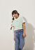 Mavi Yeşil Kız Çocuk Çizgili T-Shirt M7610182-88145