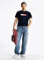 Tommy Jeans Koyu Lacivert Erkek Bisiklet Yaka Slim Fit T-Shirt DM0DM20365C1G TJM SLIM ENTRY GRA
