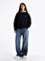 Tommy Jeans Siyah Kadın Bisiklet Normal Sweatshirt DW0DW19408BDS 