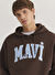 Mavi Kahve Erkek Kapüşon Oversize Baskılı Sweatshirt M067149-88067_MAVİ BASKILI SWEATSHI 