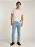 Calvin Klein Jeans Kırık Beyaz Erkek T-Shirt J30J323482PDH BADGE TURN UP SLEEVE