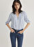 Mavi Regular Fit Çizgili Bluz M122400-83979_DÜĞME DETAYLI BLUZ