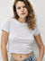 Mavi Gri Melanj Kadın Crop T-Shirt M1600814-85438_YUVARLAK YAKA BASIC 