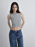 Mavi Siyah Kadın Crop Çizgili T-Shirt M1613118-85407_KOLSUZ MODELLİ PENYE