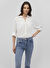 Mavi Kırık Beyaz Kadın Klasik Regular Fit Gömlek M1210985-70057_UZUN KOLLU DOKUMA GÖ