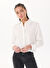 Mavi Beyaz Kadın Klasik Regular Fit Çizgili Gömlek M1211025-85353_DOKUMA KISA GÖMLEK