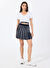 Guess Lacivert Kadın Pilise Desenli Etek V5GD00Z3D60A71W SWEATER SKIRT