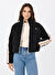 Guess Siyah Kadın Standart Desenli Mont V5RL04WGYC2JBLK JEAN PUFFER JACKET