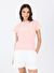 Guess V5GI02K9RM1C420 ACTIVE TEE Pembe Yuvarlak Slim Fit Desenli Kadın T-Shirt