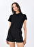 Guess V5RI02KCLG2P9ZV MONICA SS T-SHIRT Siyah Yuvarlak Slim Fit Desenli Kadın T-Shirt