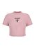 Guess V4YI20KCDH1G66B COLETTE CROP TEE Pembe Kadın Box Fit Desenli T-Shirt 