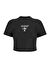 Guess V4YI20KCDH1JBLK COLETTE CROP TEE Siyah Kadın Box Fit Desenli T-Shirt 
