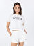 Guess V5GI19I3Z14FJ7R GENZIANA CROP TEE Çok Renkli Yuvarlak Box Fit Desenli Kadın T-Shirt