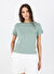 Guess V5RI14KCOI1G8CW GELSEY SS T-SHIRT Yeşil Yuvarlak Regular Fit Desenli Kadın T-Shirt