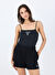 Guess V5RP08KCOA2JBLK COLETTE TANK TOP Siyah Standart Fit Desenli Kadın Atlet 