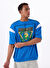 Guess Z5GI14KCR00G7HD BLUFLAX CN T-SHIRT Mavi Yuvarlak Oversized Desenli Erkek T-Shirt