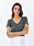American Vintage Antrasit Kadın Oversize T-Shirt JAC51E25_ANTHRACITE CH