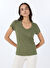 American Vintage Haki Kadın Oversize T-Shirt JAC48VE25_VINTAGE KHAK