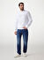 Guess Beyaz Erkek Bisiklet Standart Desenli Sweatshirt M5GQ08KCN01G011 BEAU CN SWEATSHIRT