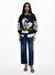 Desigual Siyah Kadın Bisiklet Normal Baskılı Sweatshirt 25SWSK25
