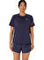 Asics 2012D177-500 ASICS ICON SS TOP Mor Yuvarlak Yaka Normal Kalıp  T-Shirt