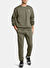 Under Armour Haki Erkek Yuvarlak Normal Düz Sweatshirt 1389357-390 UA Icon Fleece Crew Tap