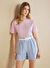 Brooks Brothers Pembe Kadın Standart Desenli T-Shirt B.Y. Kısa Kol Havyar Baskılı T-shir