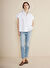 Brooks Brothers Mavi Kadın Mom Fit Denim Pantolon Yüksek Bel Slim Mom Fit Denim Panto