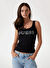 Guess Siyah Kadın Baskılı Standart Bluz SL EMBELLISHED LOGO - ORG CO GUNNAR