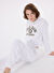 Guess Beyaz Kadın Standart Baskılı Sweatshirt GJ CROP HOOD PRINT S - MID ORGANIC