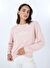 Guess Pembe Kadın Yuvarlak Standart Baskılı Sweatshirt CN PYTHON TRIANGLE L - RECYCLED CAN