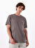 Lee Antrasit Erkek Regular Fit T-Shirt ML60UFQ003 Regular Fit Patch Logo