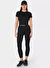 Sweaty Betty SB10169-001 ALL DAY CROPPED T-SHIRT Siyah Bisiklet Yaka Slim Fit  KadınT-Shirt
