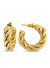 Lisa Lina  Mini Twisted Chubby Hoops Burgu Formlu Altın Kaplama Kadın Küçük Boy Küpe